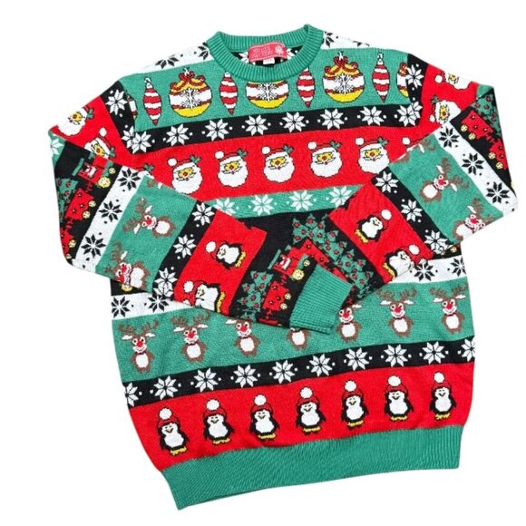 🎄 You Look Ugly Today Christmas Sweater Snowmen Penguins Men’s Size M - Picture 1 of 6